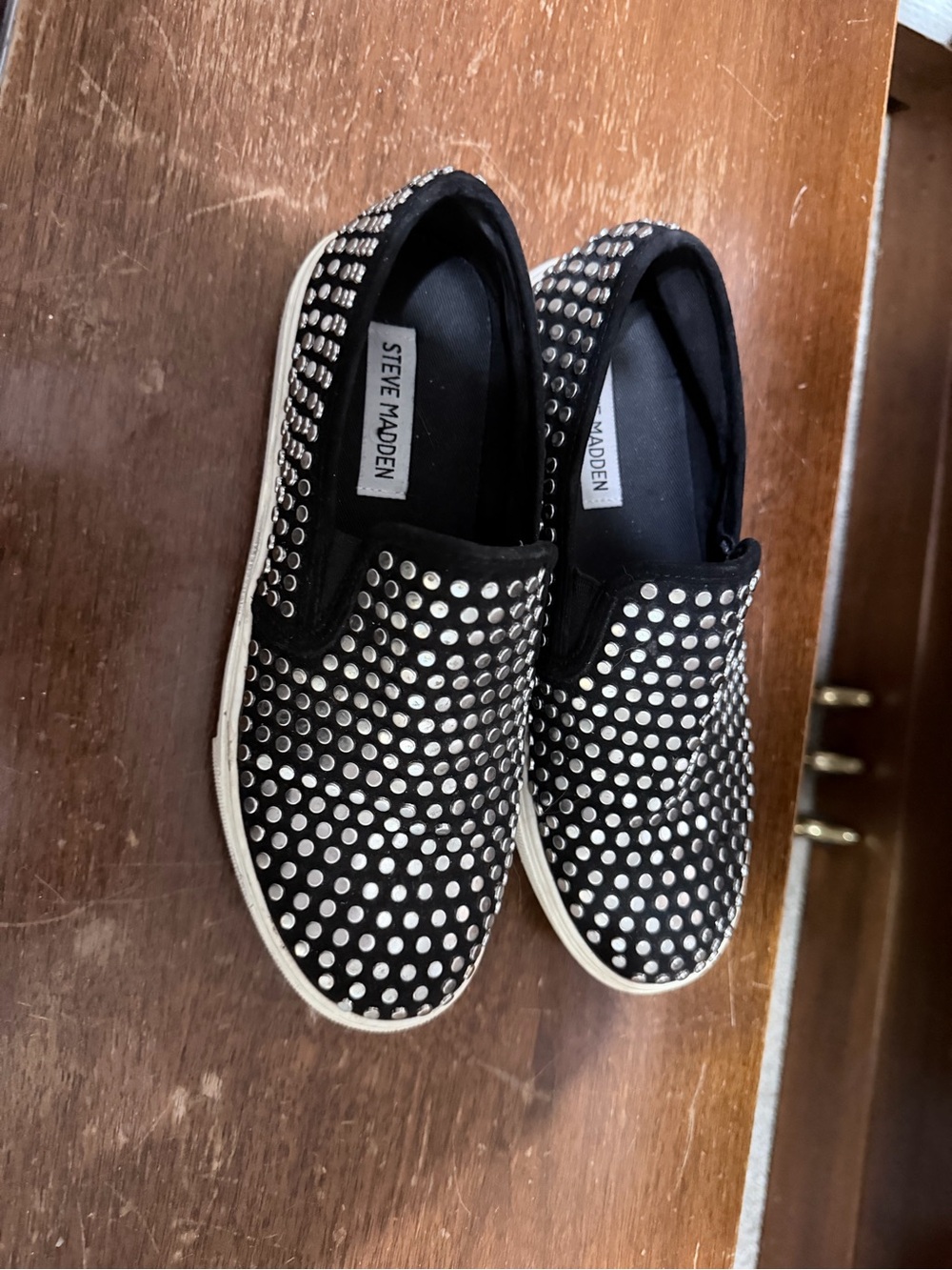 Steve Madden cute studded slip ons